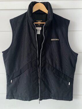 Vintage Descente Women's Ski Vest Black 90s Y2K Retro Gilet Size L / US 12